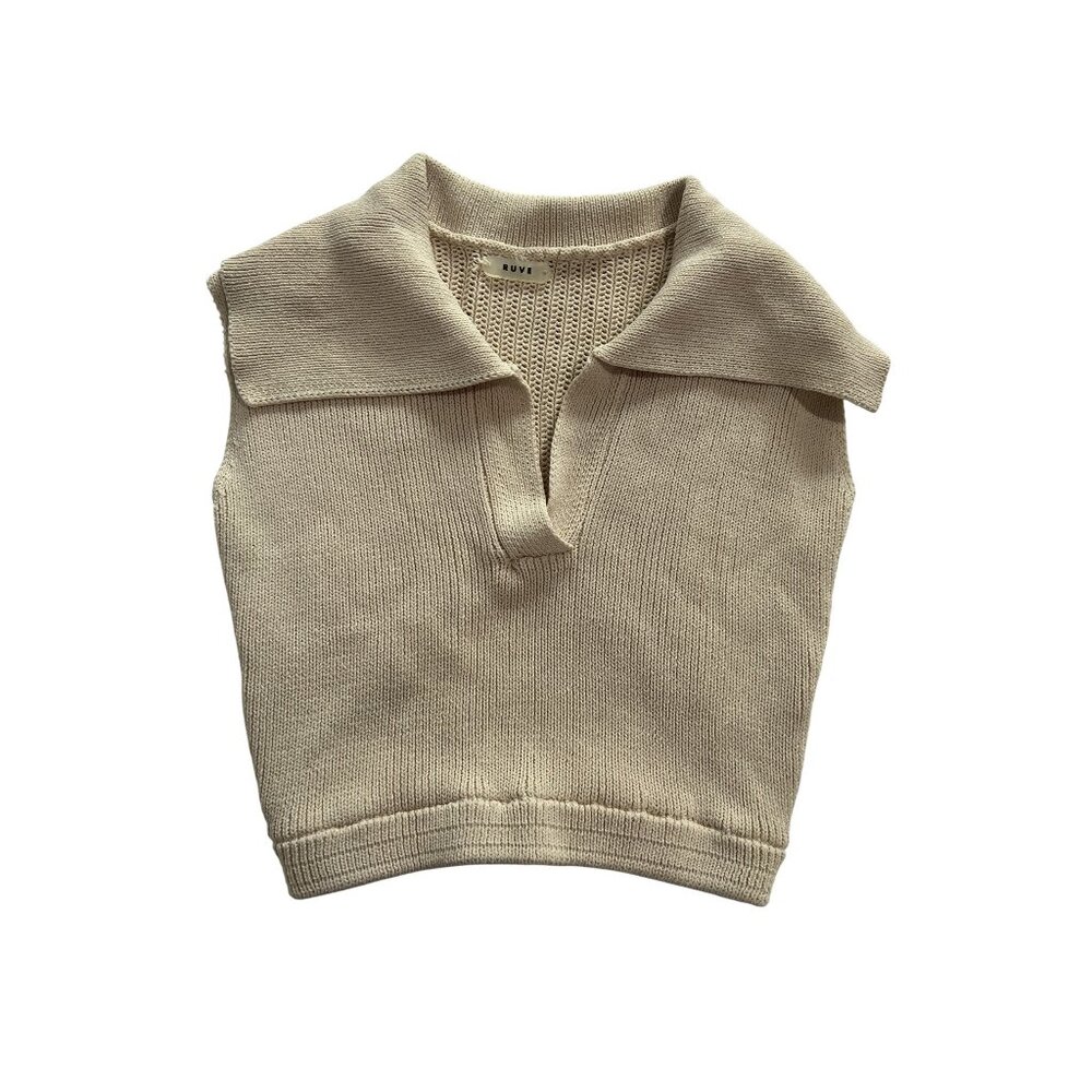 RUVE Collared Vest in Cream